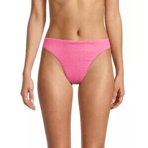 VERONICA BEARD 'Marau' Textured-Rib Bikini Bottom, Pink Sherbet